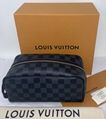               Damier Graphite Canvas Washbag Toiletry Bag Pouch Pochette clutch 