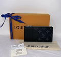 2020 LOUIS VUITTON Monogram Eclipse Taiga Coin Card Holder Reverse Monogram Card