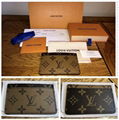 2020 LOUIS VUITTON Monogram Eclipse Taiga Coin Card Holder Reverse Monogram Card