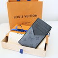 2020 LOUIS VUITTON Monogram Eclipse Taiga Coin Card Holder Reverse Monogram Card