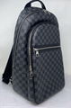 LOUIS VUITTON Damier Michael N58024 Graphite PVCx leather Men s Backpack men bag