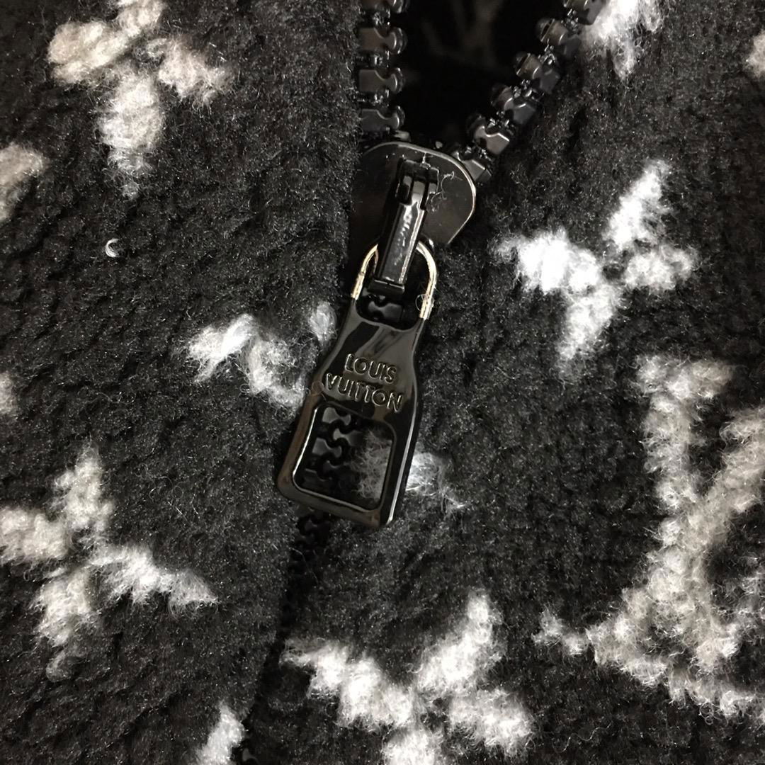 Louis Vuitton Black Monogram Jacquard Fleece Jacket 