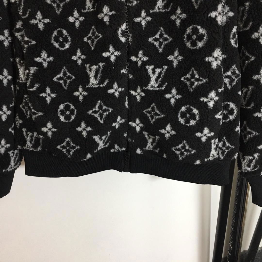 Louis Vuitton Black Monogram Jacquard Fleece Jacket 