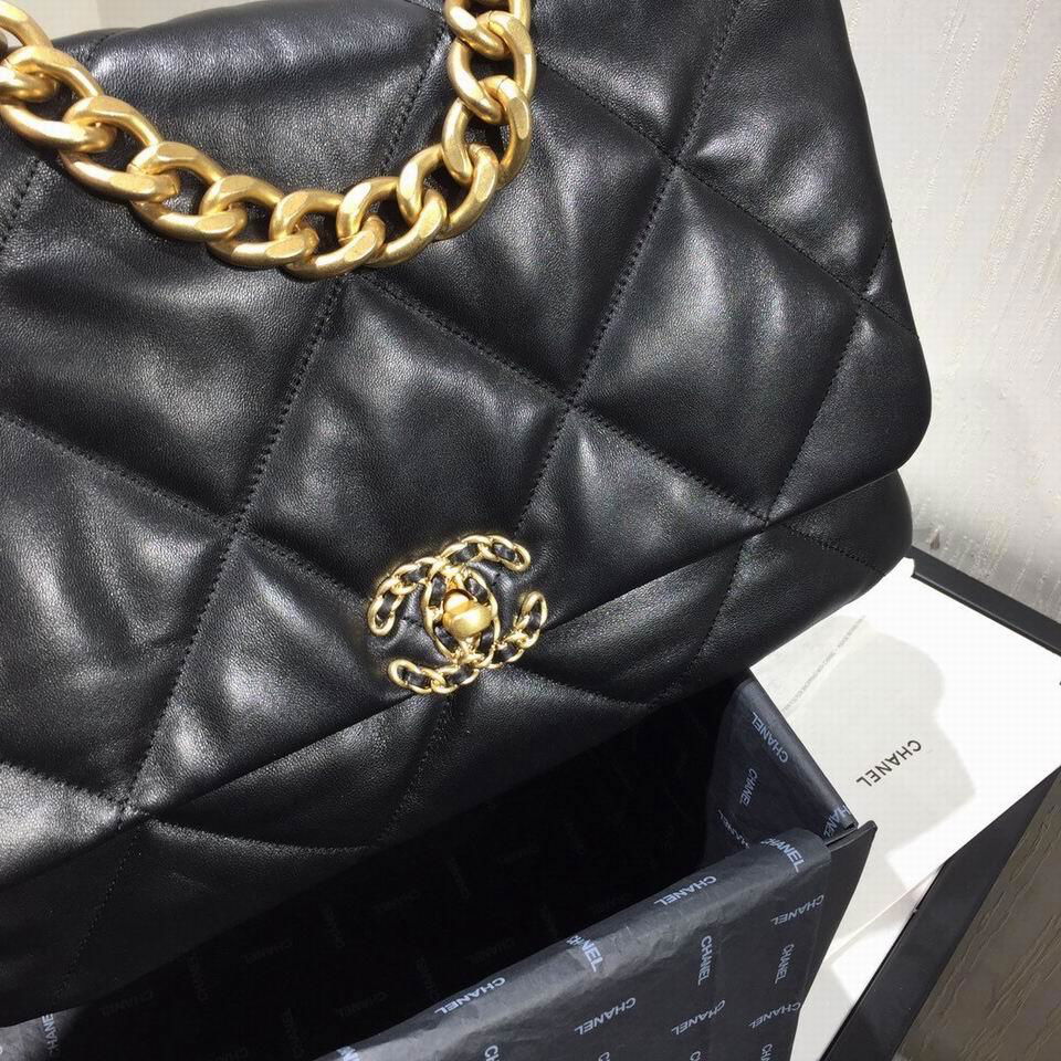 Fashion 19 Flap black goatskin Bag Cc logo chain shoulder bag 2