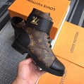 Louis Vuitton Wonderland Flat Ranger 1A2Q3N Patent Monogram lace up belt boot LV