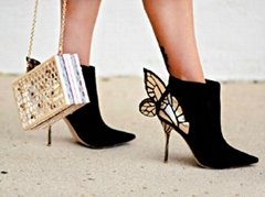 Sophia Webster black suede CHIARA BOOT Women Butterfly Wing ankle boot