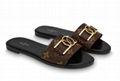 Louis Vuitton LV Lock It Flat Mule 1A64MH patent Monogram canvas LV Circle slide