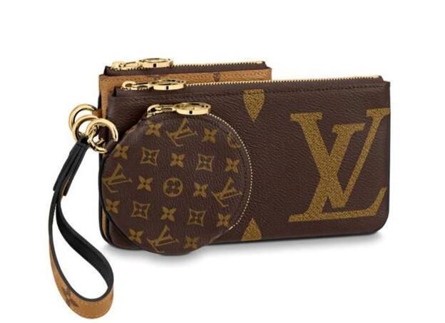 Louis Vuitton LV Trio Pouch M68756 Monogram wristlet LV Circle zips purse wallet