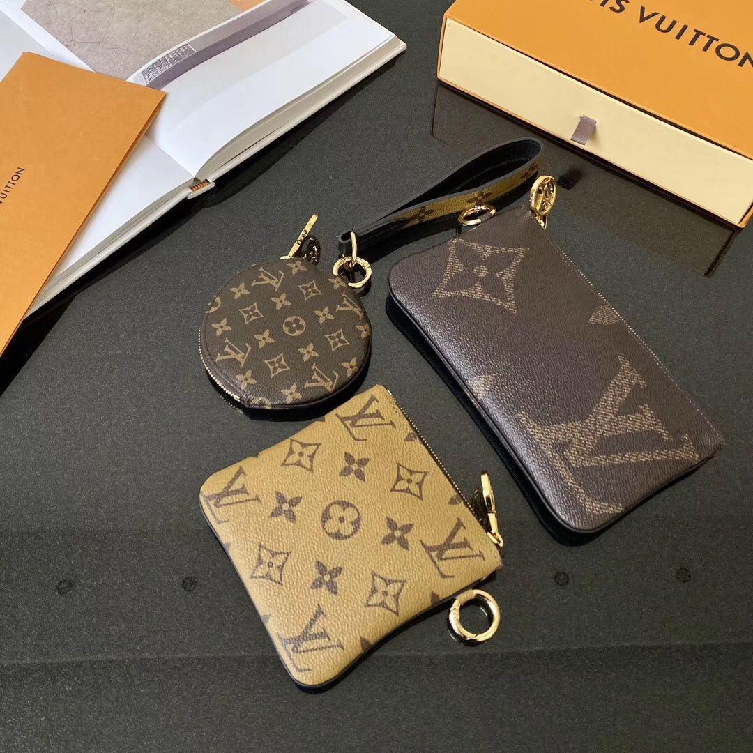 Louis Vuitton LV Trio Pouch M68756 Monogram wristlet LV Circle zips purse wallet