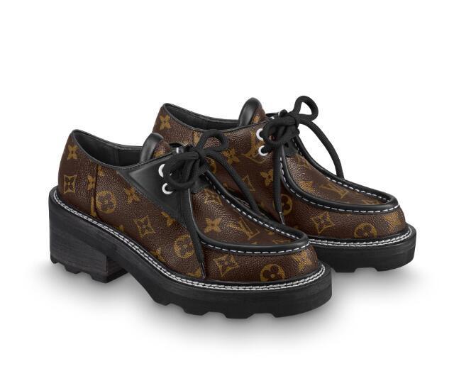               iconic Monogram canvas BEAUBOURG PLATFORM DERBY     ace up loafer 