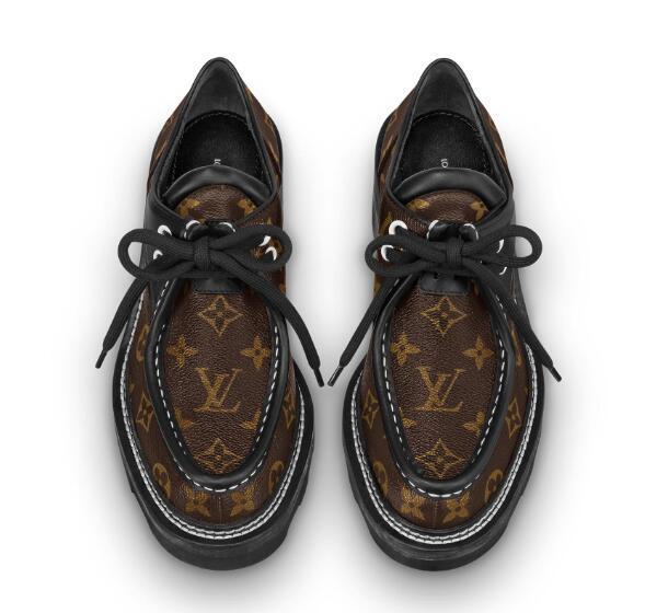 Louis vuitton iconic Monogram canvas BEAUBOURG PLATFORM DERBY LV lace up loafer 