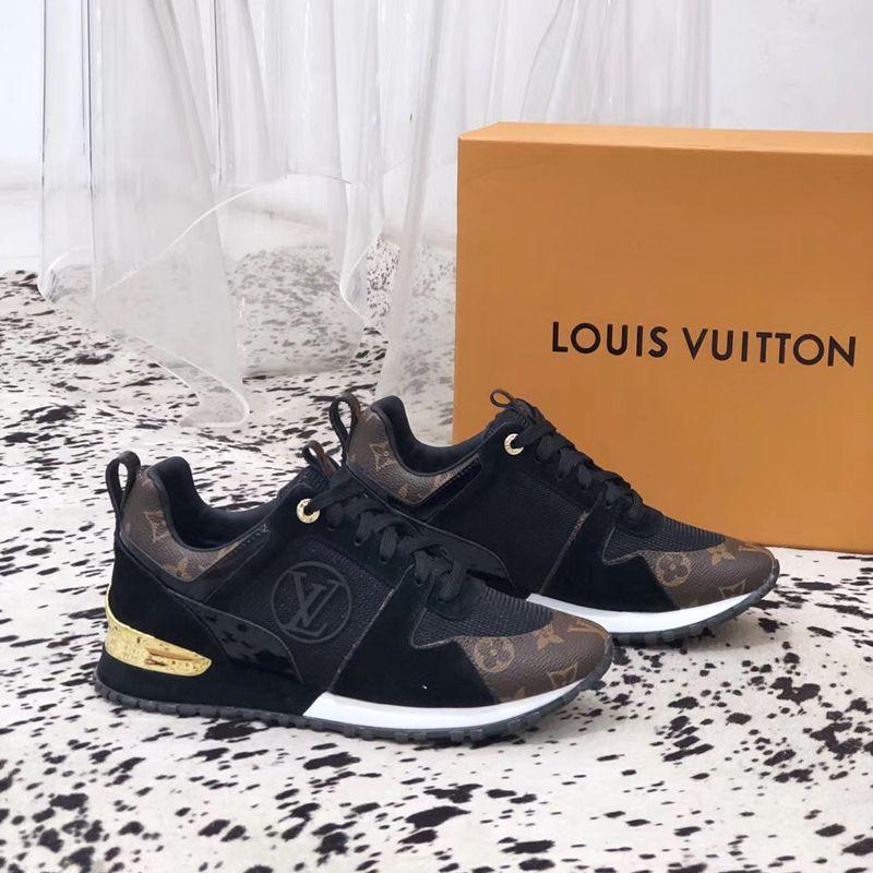 Louis Vuitton Run Away Sneaker 1A3CW4 suede calf leather Monogram-canvas shoes 