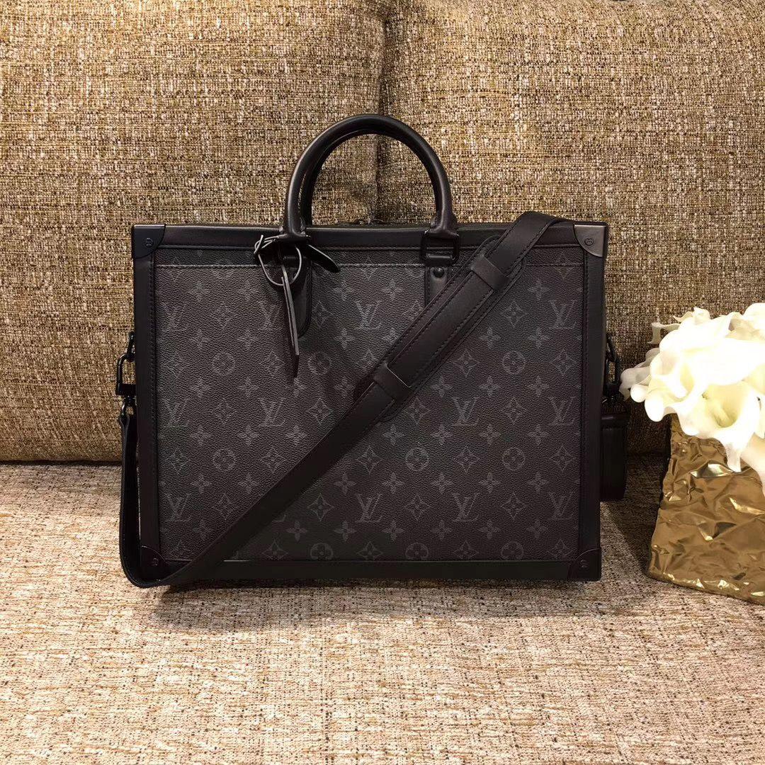 Louis Vuitton Soft Trunk Briefcase LV M44952 LV men fashion handbag shoulder bag