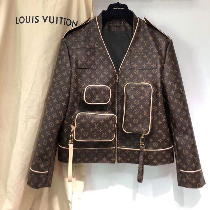 NEW Louis Vuitton Monogram Admiral Leather Jacket 1A5Q6C Size 50 Virgil  abloh  eBay