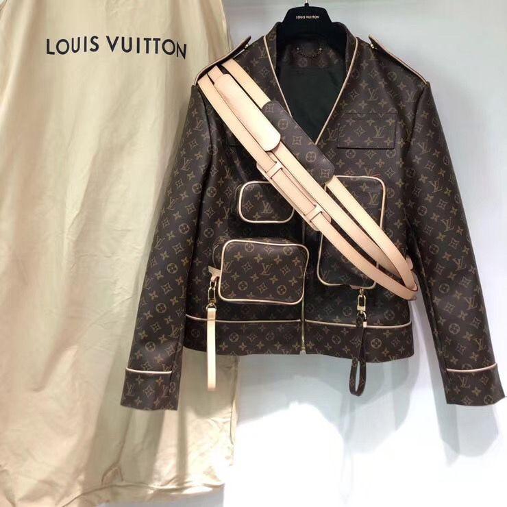 Louis Vuitton Monogram Admiral Jacket LV 1A5Q6E belt leather biker jackets men 