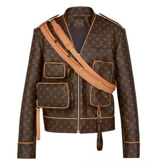 Louis Vuitton Monogram Admiral Jacket LV 1A5Q6E belt leather biker jackets men 