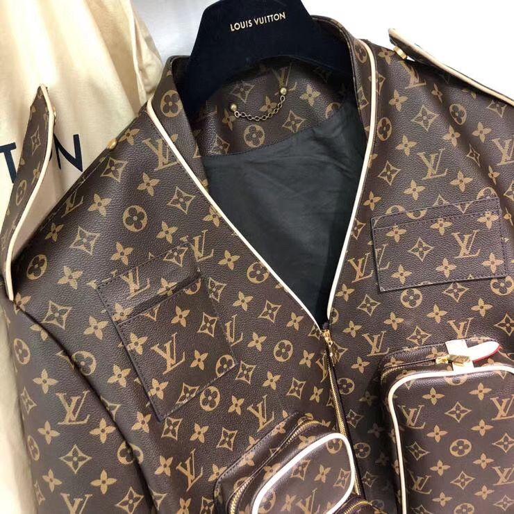 NEW Louis Vuitton Monogram Admiral Leather Jacket 1A5Q6C Size 50 Virgil  abloh  eBay