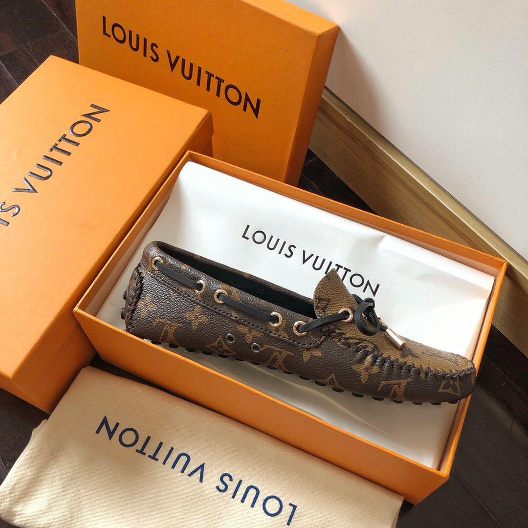 Louis Vuitton Gloria Flat Loafer LV 1A65IZ lace tips Monogram moccasin shoes 