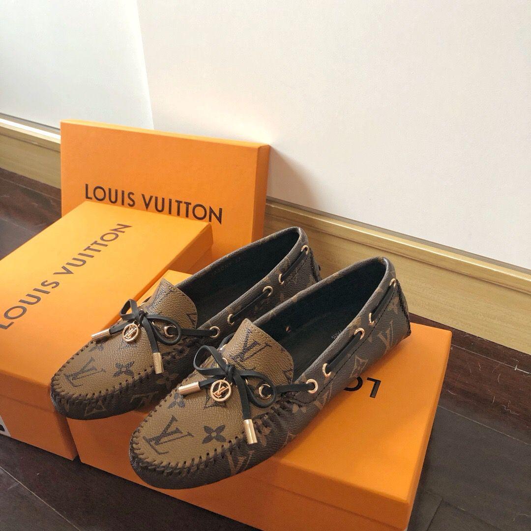 Louis Vuitton Gloria Flat Loafer LV 1A65IZ lace tips Monogram moccasin shoes 