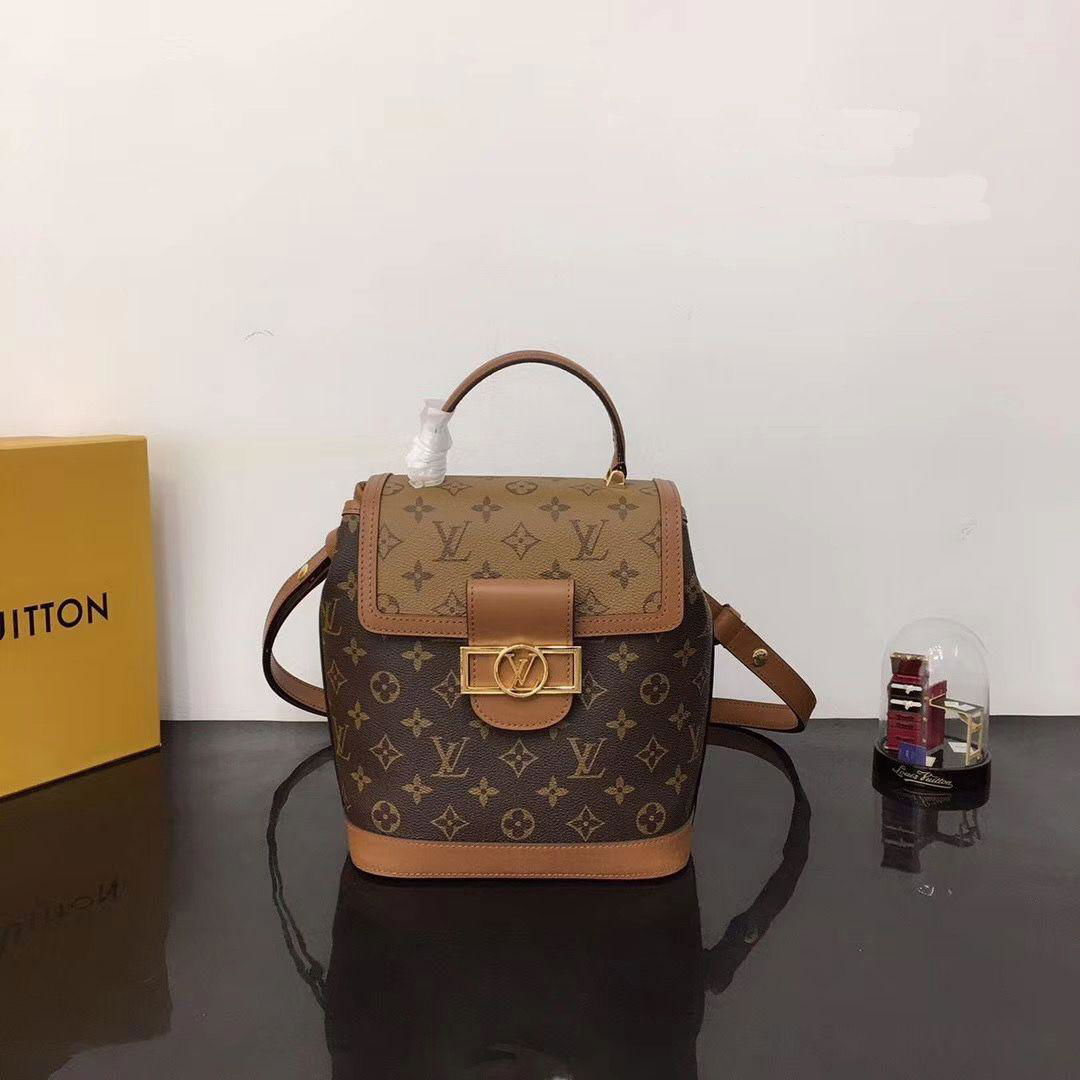 Louis Vuitton Dauphine Monogram Backpack PM LV M45142 magnetic lock women bags