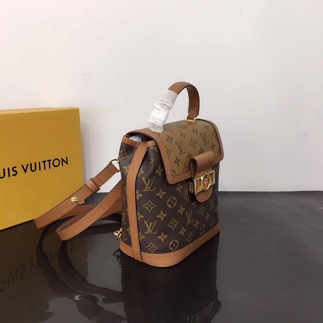 Louis Vuitton Dauphine Monogram Backpack PM LV M45142 magnetic lock women bags