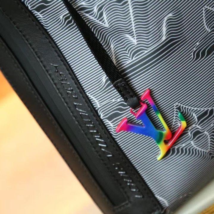 Louis Vuitton Drawstring Backpack M44940 Virgil Abloh Monogram metallic rainbow