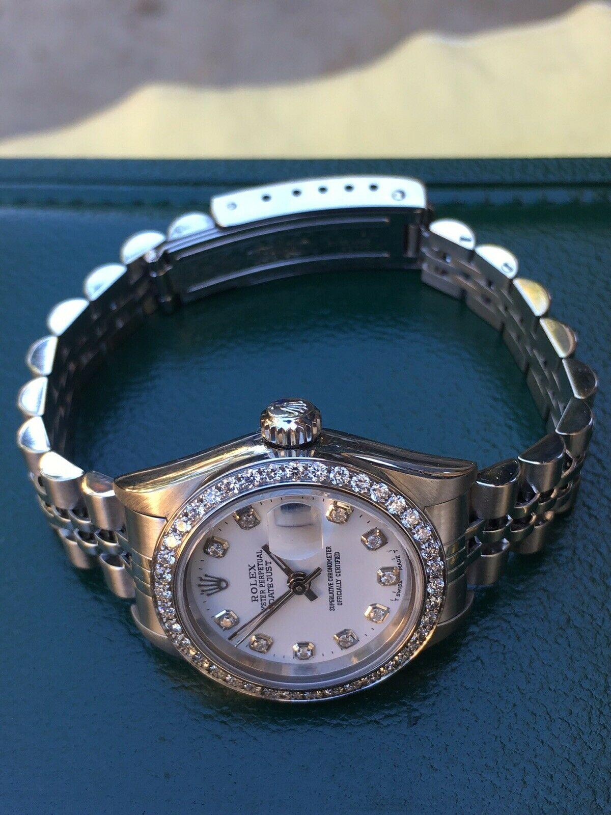 Rolex Lady Datejust 79174 Steel 26mm White Diamond Dial Diamond Bezel