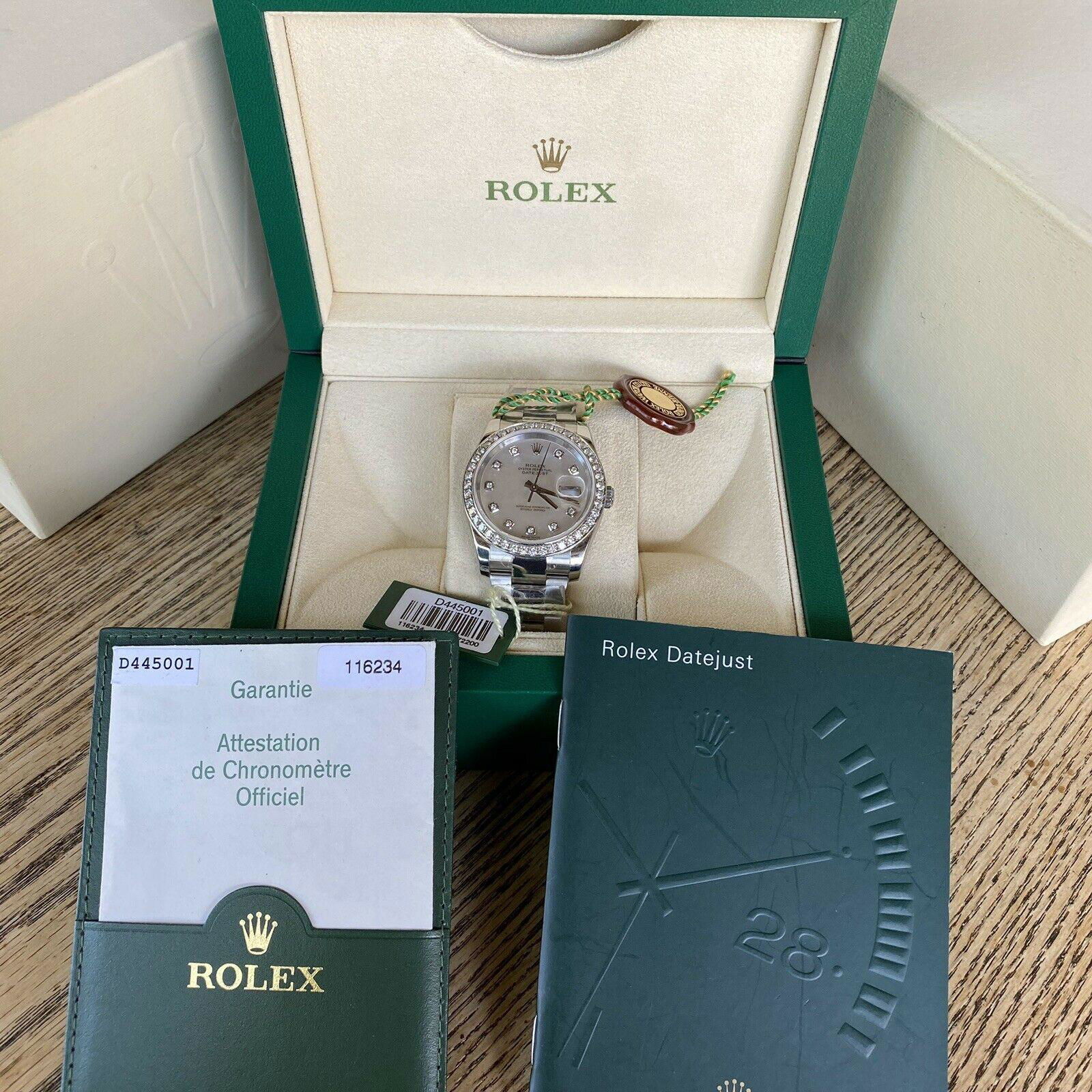 Rolex Unisex Datejust 116234 Steel 36mm Factory MOP Diamond Dial, Diamond Bezel 2