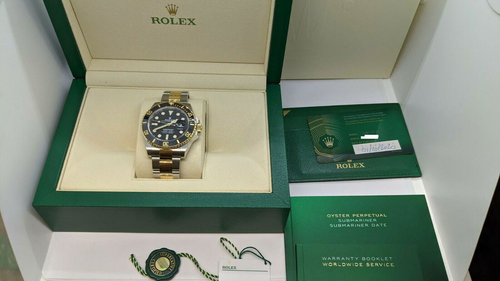 2020 Rolex Submariner 126613LN 18K Gold & Steel Automatic Watch - Box & Papers