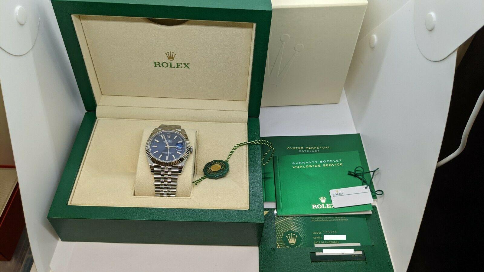 2020 Rolex Datejust 126334 Steel & 18K Gold Watch 41mm - NEW - Blue Index Dial