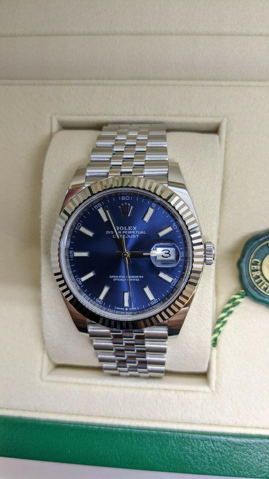 2020 Rolex Datejust 126334 Steel & 18K Gold Watch 41mm - NEW - Blue Index Dial
