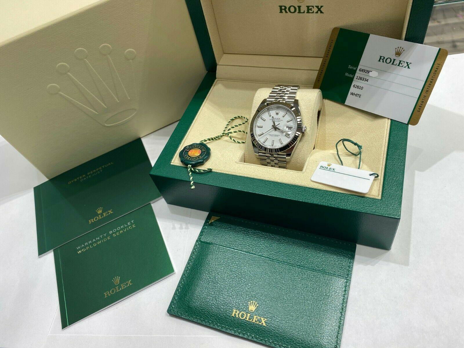 BRAND NEW Rolex Datejust 41 White Dial 126334 Stainless Steel Box Papers