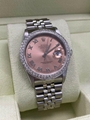 Rolex Datejust 16220 Pink Dial Diamond Bezel Stainless Steel Box Papers