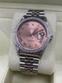 Rolex Datejust 16220 Pink Dial Diamond Bezel Stainless Steel Box Papers