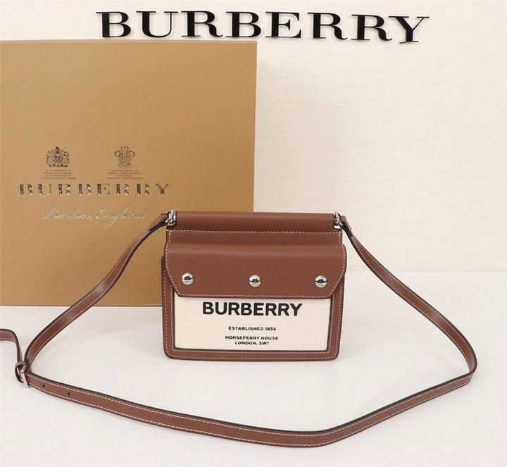 Burberry Mini Horseferry Print Title Bag with Pocket Detail brown