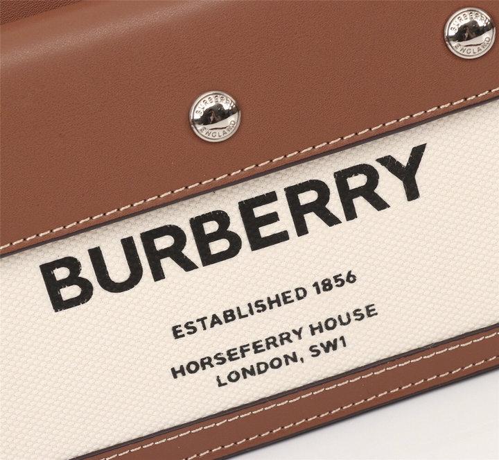 Burberry Mini Horseferry Print Title Bag with Pocket Detail brown