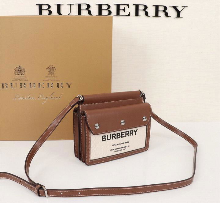 Burberry Mini Horseferry Print Title Bag with Pocket Detail brown