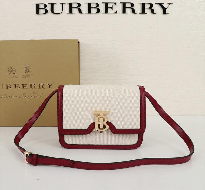 Burberry Small Two-tone Canvas and Leather TB Bag