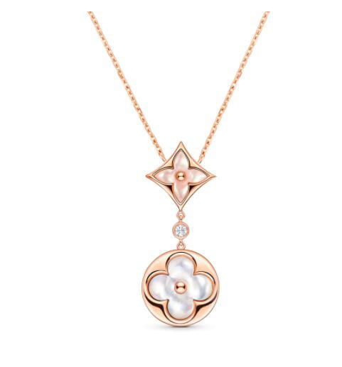Louis Vuitton COLOR BLOSSOM STAR PENDANT LV necklace PINK GOLD