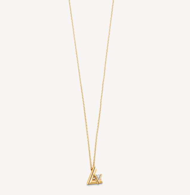     OLT ONE SMALL PENDANT YELLOW GOLD AND DIAMOND               LETTER necklace 3