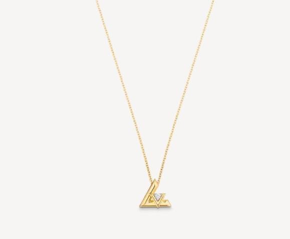     OLT ONE SMALL PENDANT YELLOW GOLD AND DIAMOND               LETTER necklace