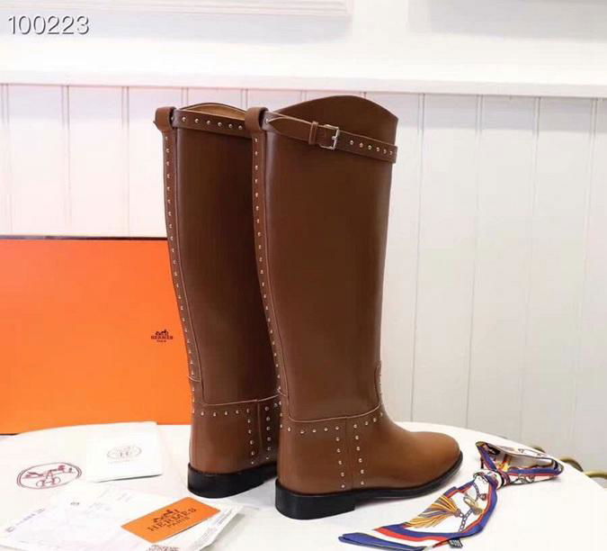 Hermes Knight stud knee boots 