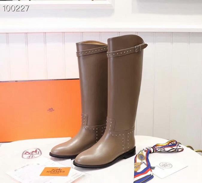 Hermes Knight stud knee boots 