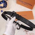 Louis Vuitton Signature Belt Monogram Chains 35MM Absolute Black