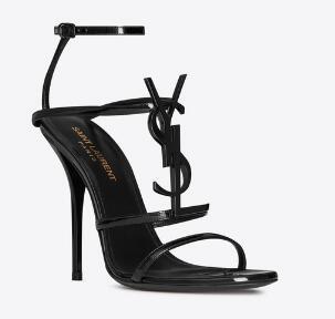 SAINT LAURENT Cassandra 110 patent-leather heeled sandals