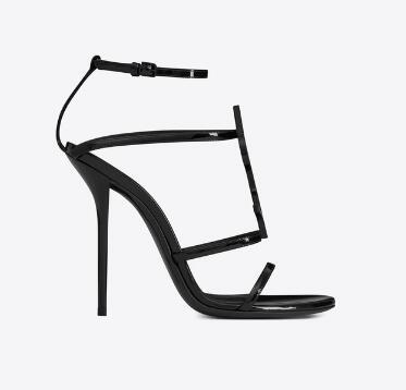 SAINT LAURENT Cassandra 110 patent-leather heeled sandals