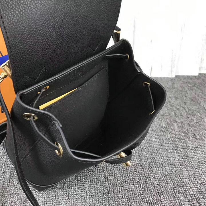               LOCKME BACKPACK MINI BLACK     LACK LEATHER BACKPACK BAG 5