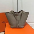 Hermes 22cm Violet Clemence Leather Picotin Lock Bag