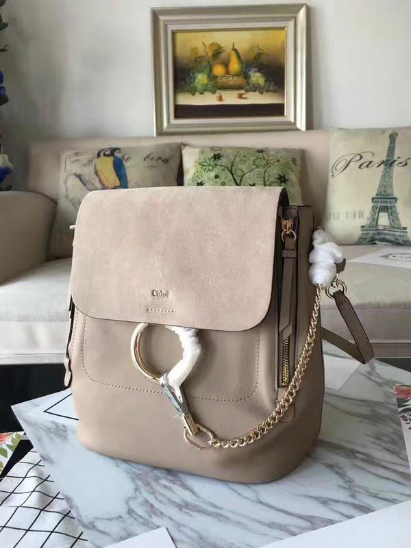 CHLOE Faye small leather and suede backpack 