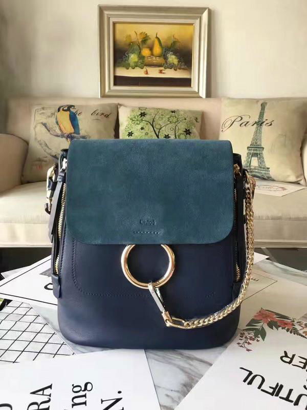 CHLOE Faye small leather and suede backpack 